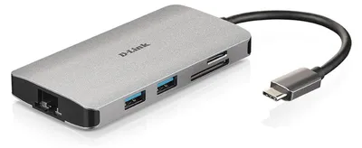 Obrázok produktu pre D-Link DUB-M810, Kábel, USB 3.2 Gen 1 (3.1 Gen 1) Type-C, 100 W, IEEE 802.3, IEEE 802.3ab, IEEE 802.3u, IEEE 802.3x, Hliník, Microsd (transflash), SD, SDHC, SDXC