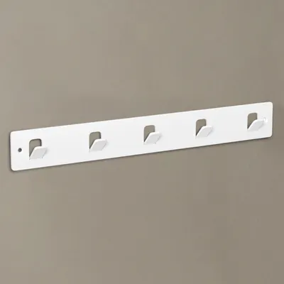 Image de doporro Patère Murale de 5 Crochets, Porte Manteau Mural, Blanc en Acier au Carbone, Adhésif ou avec Perçage, pour Porte Entrée Cuisine Salle de Bain, Stalo-14