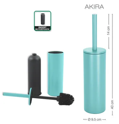 Obrázok produktu pre Spirella WC kefka s držiakom, oceľ, model Akira, tyrkysová farba, matný povrch