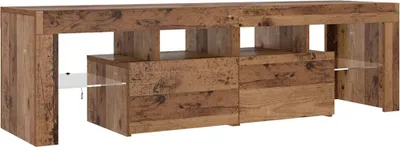 Obrázek produktu pro vidaXL TV skříňka s LED diodami vzhled rekultivovaného dřeva 140x36,5x40 cm materiál na bázi dřeva
