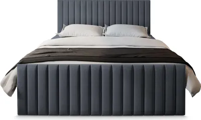 Produktbild von Masseno Boxspringbett ARION 140x200 cm Komplett-Set mit Bonell Matratze und Topper, Polsterbett mit Bettkästen -Grau, PAROS 06