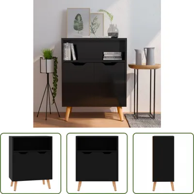 Produktbild von The Living Store Sideboard Hochglanz-Schwarz 60x30x72 cm Holzwerkstoff