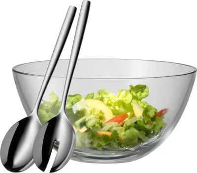 Produktbild von GLASSCHÜSSEL mit Löffeln Salatschüssel Beilagenschale Servierschüssel WMF