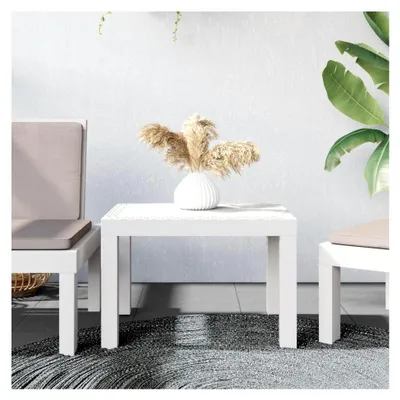 Produktbild von Widerstandsfähiger Gartentisch Weiß 59x47x40 cm