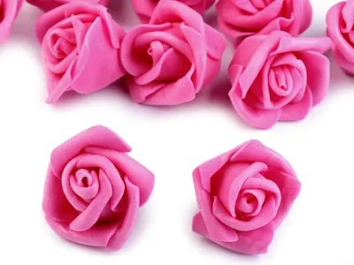 10 x Deko Rose / Rosenblüte / Rosenkopf 4cm, himbeer