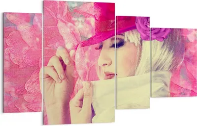 Produktbild von Bild auf Leinwand - Leinwandbild - weiblich Blumen- Blume Mode - 120x70cm - Wand Bild - Wanddeko - Leinwanddruck - Bilder - Kunstdruck - Wanddekoration - Leinwand bilder - Wandkunst - DL120x70-3141