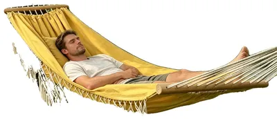 Produktbild von Camping-Hängematte, robuste Bauweise, tragbar für den Außenbereich, GELB