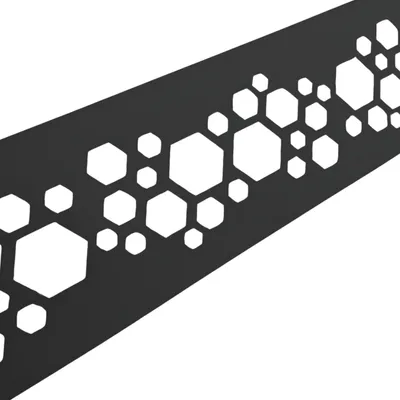 Produktbild von zaun|zu PREMIUM Nachbildung Hexagon: Sichtschutzstreifen mit Lasermuster für Doppelstabzaun Anthrazit 2,55m