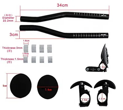 Leichtes Aluminium Aero Lenker für Triathlon- und Zeitfahrräder