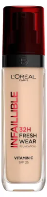 Produktbild von L'Oréal Paris Make-up, Wasserfest und langanhaltend, Flüssige Foundation mit LSF 25, Infaillible 32H Fresh Wear Make-up, 132 Cool, 30 ml – 132 Cool Light