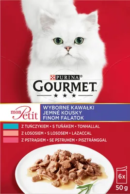 Produktbild von Purina Gourmet Mon Petit Fisch-Mix 6x50g Nassfutter für Katzen Zarte Stückchen