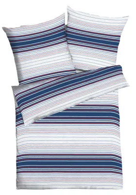 Produktbild von JACK by Kaeppel 2tlg. Seersucker Bettwäsche 135x200cm Marine Stripe