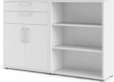Immagine prodotto di Dmora Credenza Albinea 40x178x113h cm Bianco, 2 Cassetti 5 Vani