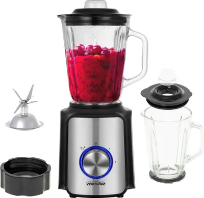 Produktbild von Mesko Mixer Blender Standgerät 1200W Glasbehälter Edelstahl Silber/Schwarz