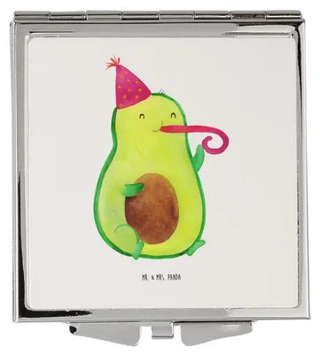 Produktbild von Mr. & Mrs. Panda Schminkspiegel Avocado Feier - Weiß - Geschenk, Fete, Kosmetikspiegel, Handspiegel, Reise Spiegel, Geburtstag, Taschenspiegel, Party, Gute Laune, Kleiner