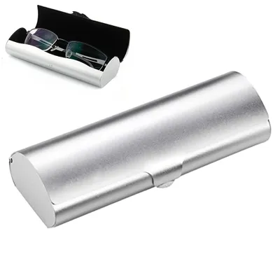 Produktbild von Leichtes Aluminium Brillenetui in Metallic-Lackierung Glasurprozess der Aufbewahrungsbox für Gläser(Silber)
