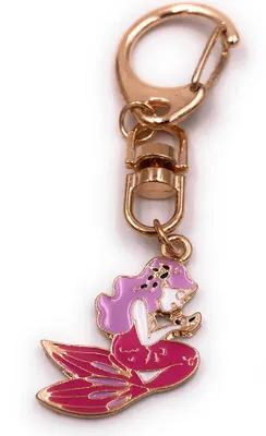 Produktbild von Onwomania Schlüsselanhänger Meerjungfrau Seejungfrau Fabelwesen pink rosa gold Anhänger Keychain