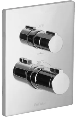 Produktbild von PaulGurkes Thermostat-Armatur 3-Wege Eckig Brausebatterie Duscharmatur Mischer