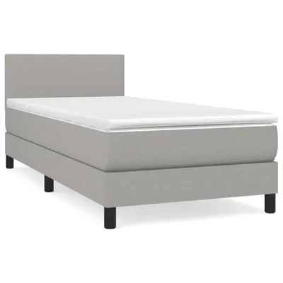 Obrázok produktu pre vidaXL Boxspring posteľ s matracom Svetlo šedá 90x200 cm Látka