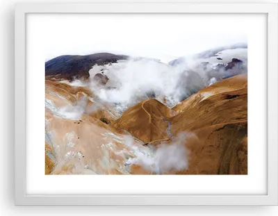 Produktbild von Gerahmtes Poster - Weißer Rahmen - Berge Wolken Landschaft - 40x30 cm - Wand Bild - Wanddeko - Wandbilder - Kunstposter - Wandposter - Bilderrahmen - Bilder - Kunstdruck - P2WAA40x30-4711