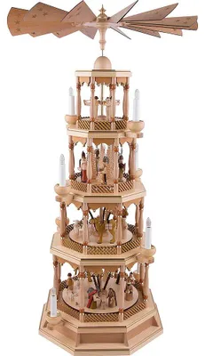 Produktbild von 4-stöckige Pyramide Christi Geburt mit Musikspielwerk, natur (100cm) von Richard Glässer