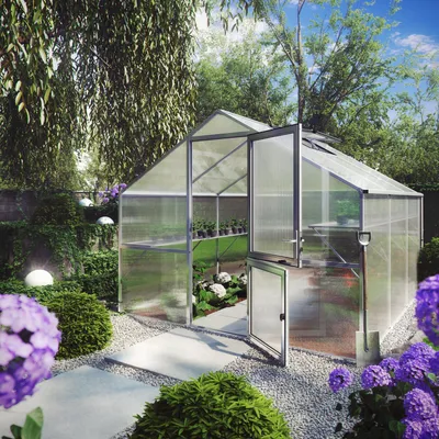 Produktbild von KGT Gewächshaus "Orchidee III" pressblank 9,6 m² 10 mm HKP