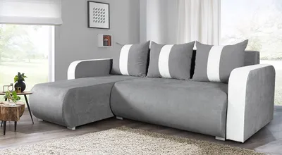 Produktbild von Ecksofa Rino mit Schlaffunktion und Bettkasten - L-Form Couch, Polsterecke, Couchgarnitur, Eckcouch, Sofa, Sofagarnitur (Enjoy 23 + Cayenne 1111)