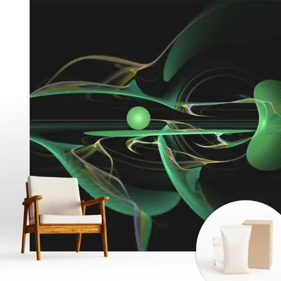 Zdjęcie produktu dla Fototapeta – 250 x 250 cm – tapeta – tapeta ścienna – obrazy ścienne – folia dekoracyjna – tapeta foliowa – ściana – dekoracja – salon – zielone fale