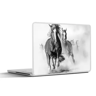 Produktbild von MuchoWow® Laptop Aufkleber Sticker Cover Pferde - Tiere - Illustration 25x18 cm - Laptop-Deko