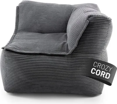 Zdjęcie produktu dla Modułowy narożnik LUMALAND z serii Cord, 81x81x70 cm - Miękki i zmywalny pokrowiec - Szary