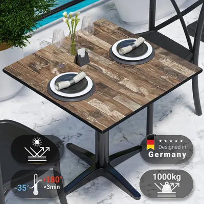 Produktbild von COMPACT | Gastro HPL Tischplatte | B:T 70 x 70 cm | Vintage Old | Quadratisch | Gastro HPL Tischplatte