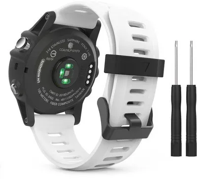 Obrázek produktu pro Silikonový náramek pro chytré hodinky Garmin – bílý, kompatibilní s modely Fenix 5X/5X Plus, Tactix Charlie, Descent Mk1, Quatix 3