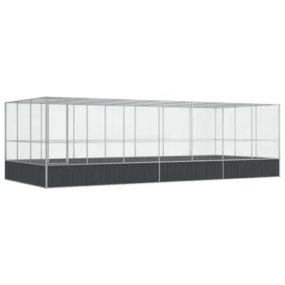 Produktbild von vidaXL Voliere mit Erweiterung Silbern 725x307x212 cm Stahl