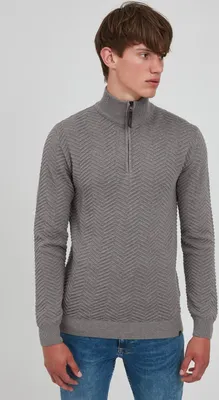 Produktbild von INDICODE IDBanjamon Herren Strickpullover Troyer Grobstrick Pullover mit Stehkragen