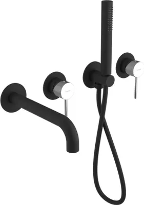 Immagine prodotto di Miscelatore da incasso per vasca ULTRASAN, set, nero opaco/cromo