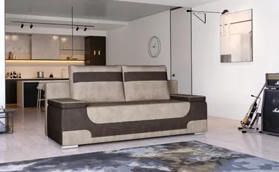 Produktbild von Area Schlafsofa 200x92 cm Beige / Braun (Kunstleder)