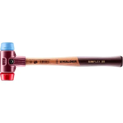 Immagine prodotto di Mazza SIMPLEX soft-face, TPE-morbido/plastica; con alloggiamento in ghisa malleabile e manico in legno di alta qualità | D=30 mm | 3016.030