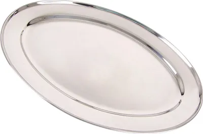 Produktbild von Edelstahl Servierplatte 30cm Buffetplatte Serviertablett Partyplatte Dekotablett