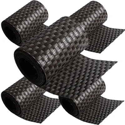 Produktbild von ECI © Poly-Rattan Sichtschutzstreifen für Doppelstabzaun 19 | 255cm Dunkel Braun RD02 5 Rollen