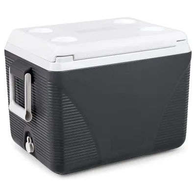 Produktbild von COSTWAY Kühlbox 41L, Thermobox ohne Strom bis 5-7 Tage Kühlung, Isolierbox aus Kunststoff mit 4 Getränkehaltern & Griffen, tragbare Warmhaltebox