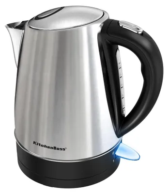 Obrázek produktu pro Elektrická konvice KitchenBoss, objem 1,7 litru, nerezová ocel, 2100 W, s filtrem proti usazování vodního kamene