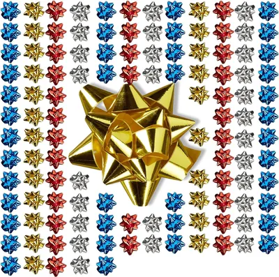 Productafbeelding van Cadeaustrikken - Set van 100 - Zelfklevend - Strikken voor verjaardagen of Kerstmis - Ster -˜ 5 cm - Kleurrijk