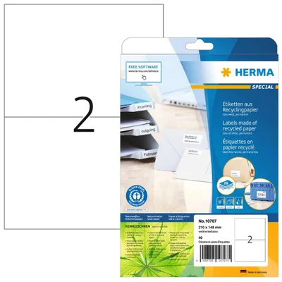 Produktbild von HERMA 10707, Gestanztes Etikett, 21 cm, 14,8 cm, 2 Stück(e)
