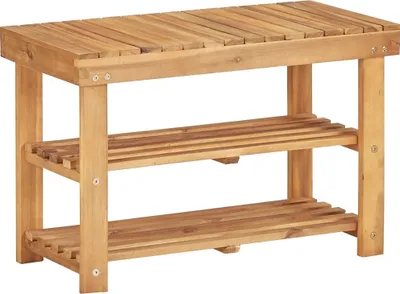 Produktbild von Schuhregal 70 × 32 × 46 cm Massivholz Akazie