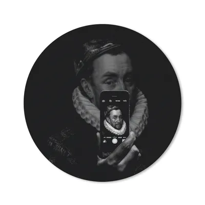 Produktbild von MuchoWow® Mauspad Mousepad Porträt von Wilhelm I. - Adriaen Thomasz - Schwarz und Weiß 20x20 cm - Mousepads - Maus Mat - Pad - Mausunterlage - Schreibtischmatte