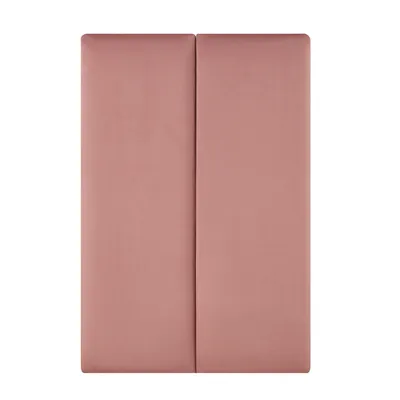 Image de Coussins muraux « Carpino » Panneau rembourré Lot de 2 Velours 90 x 30 cm Rose