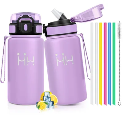 Image de Bouteille d'eau en acier inoxydable, 500 ml, sans BPA, bouteille de sport, acier inoxydable 18/8