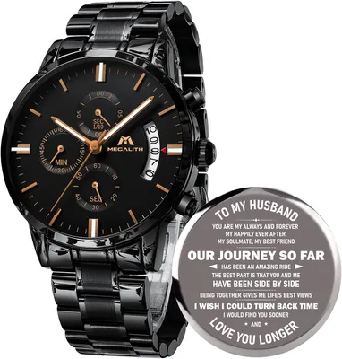 Produktbild von Herren Chronograph Armbanduhr Edelstahl Analog Quarz Wasserdicht Leuchtzeiger Datum Großes Zifferblatt Geschenk für Männer
