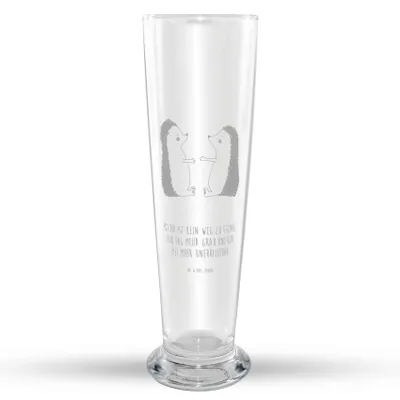 Produktbild von Mr. & Mrs. Panda Bierglas Igel Liebe - Transparent - Geschenk, Hochzeitstag, Freundin, Weizen Glas, Weizenbier, Mr Mrs Weizenglas, Bier, Freund, Hochzeit, Weißbierglas