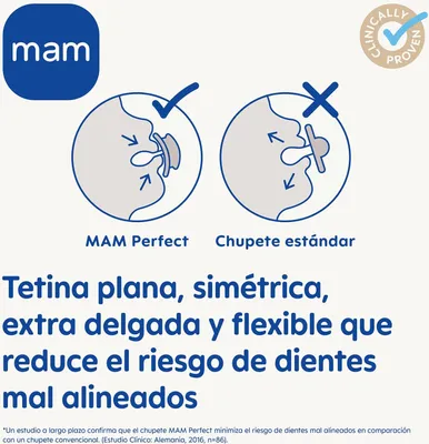 Produktbild von MAM Perfect Schnuller für Babys ab 6 Monaten, mattes Rosa, 1 Stück